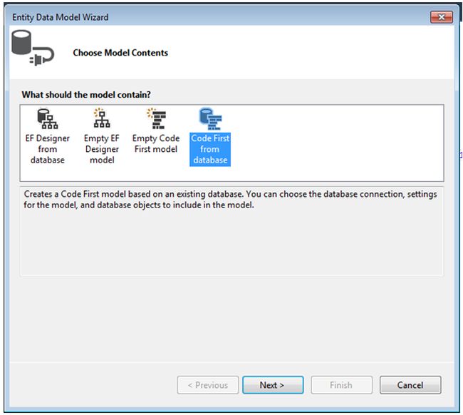 code first from database